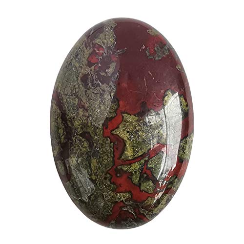 Jaspe sang de dragon pierre de souce ovale et cristal de guérison pour massage