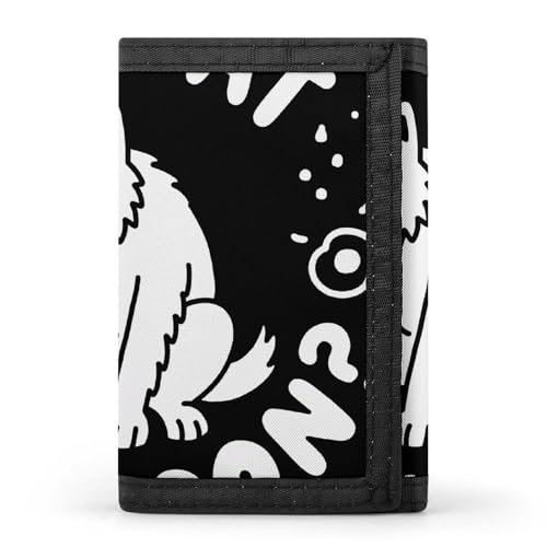 Funny Wolf Wallet Men Trifold Wallet Slim Coin Purse with 8 Card Slots Credit Card Holder