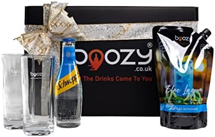 Boozy Passionfruit Martin(i) Cocktail Alcohol Gift Set Box With Glasses & Mixer, 120ml  2 servings, 21% ABV, Premixed Cocktail, Orange Juice, x2 Ravenhead Glasses, In a beautiful presentation box
