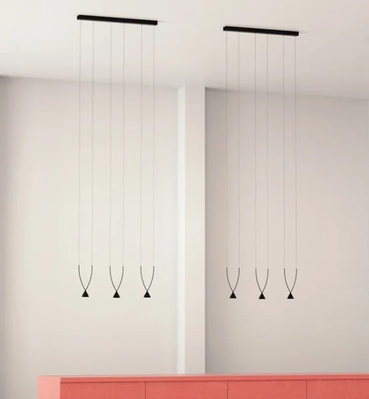 Lampes suspendues LED modernes lustre minimaliste blanc chaud 3 têtes
