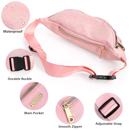 YOUEON 4 Colors Waist Packs for Men Women Cross Body, Nylon Waterproof Sling Bags with Adjustable Strap, Fanny Pack for Running Hiking Exercise Walking Travel