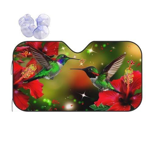 Flower Hummingbirds Love Windshield Sunshade for Car SUV Truck Foldable Uv Ray Reflector Front...