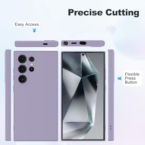 Image of Back Cover for Samsung Galaxy S24 Ultra 5G | Full Camera Protection | Premium Liquid Silicon Case | Flexible Bumper Case for Samsung Galaxy S24 Ultra 5G (Purple)