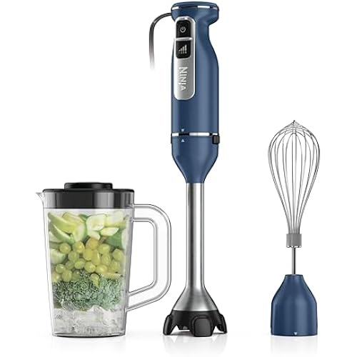 Ninja Immersion Blender & Whisk, 4 Speeds, 4oz Cup, Deep Navy, CI201ND