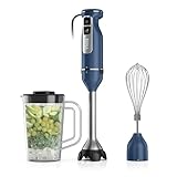 Ninja Immersion Blender and Whisk, Hand Stick Blender, 4 Speeds, with SplatterShield and PanProtect, 4-Cup Blending Vessel, Dishwasher Safe, 5-ft Cord, Ergonomic, Deep Navy, CI201ND