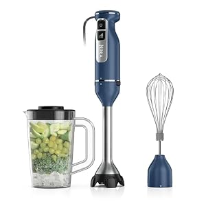 Ninja Immersion Blender & Whisk, 4 Speeds, 4oz Cup, Deep Navy, CI201ND