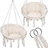 Aplicación: cuelga este sillón colgante en el salón, dormitorio, oficina o donde quieras. Nuestras sillas con cojines serán una decoración original para tu jardín o casa durante mucho tiempo