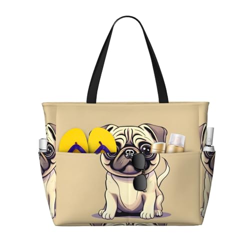 Sac bandoulière chien imprimé carlin pour vos balades urbaines
