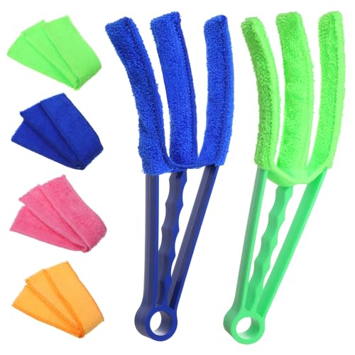 Blind Cleaner Duster Tool, 2 Pack 3 Arms Blind Duster with 4 Microfiber Sleeves Window Blinds Cleaner Tool for Car Air Condition Vent Cleaning Tools