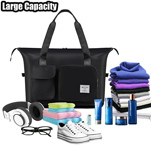 Armiwiin Folding Travel Bag with Dry and Wet Separation, Duffel Bag Bottom Expandable Large Capacity Weekend Overnight Shoulder Bag, Lightweight Travel Gym Bag for Sports, School, Work 6 Armiwiin Folding Travel Bag with Dry and Wet Separation, Duffel Bag Bottom Expandable Large Capacity Weekend Overnight Shoulder Bag, Lightweight Travel Gym Bag for Sports, School, Work