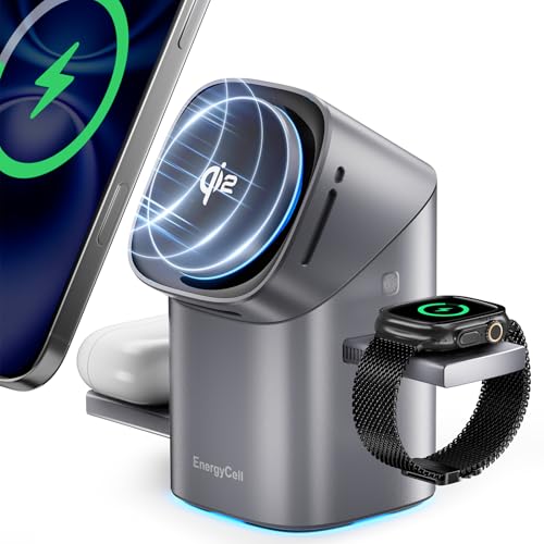 Rotating 3-in-1 Wireless Charger (Qi2, 15W) with Heat Dissipation