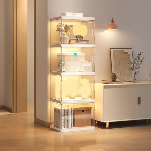 Vitrina de vidrio con puerta de vidrio acrílico, vitrina de acrílico para coleccionables, libros de china, estantes de almacenamiento para coleccionables, armario de esquina de curiosidades