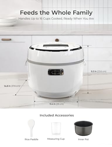 Image of CUCKOO Micom Fuzzy Logic Rice Cooker, 16-Cup Cooked, White, CR-0810F