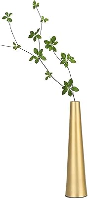 Florero Carro de la mesa de hierro forjado Jarrón de metal dorado Decoración del hogar Decoración moderna Jarrón Sala de estar Decoración de la boda Cilindro Pequeño Diámetro Jarrón Oro Jarrón