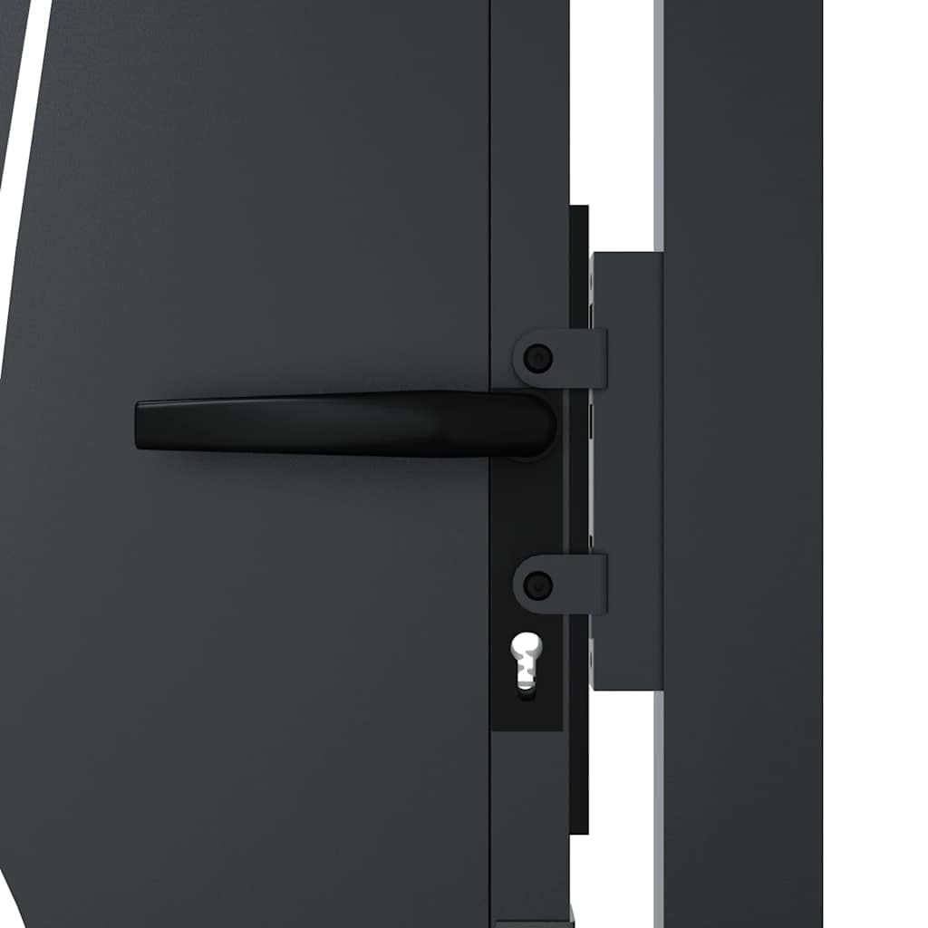 vidaXL Portail de Jardin, Portillon de Patio, Barrière de Sécurité, Porte d'Extérieure Terrasse, Anthracite 100x125 cm Acier Conception d'herbe