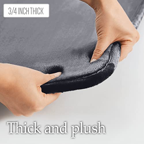 Lalaloom Thick Memory Foam Bath Rugs, Soft Velvet Is Absorbent, Bathroom Mats, Durable Dots On Underside, Machine Washable Bathmat, Carpet Rug, Plush Room Décor For Shower Floor, 24X17 Slate Gray #TOP1