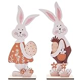 Materiales naturales y acabado de alta calidad: esta figura de Pascua se compone de una base de madera estable con acabado de alta calidad. La cuidadosa ejecución artesanal le da al conejo un carácter amoroso. Perfecto para una decoración natural de Pascua.