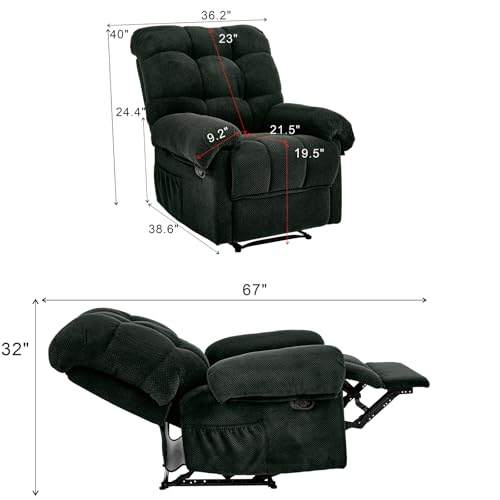 Sillón reclinable con almacenamiento Gris oscuro miniatura 2