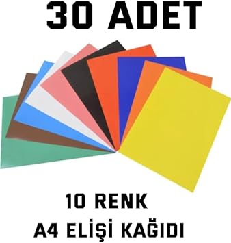30 Pieces A4 Craft Paper Mixed Color Craft Paper