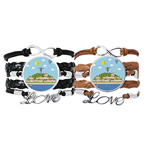 Bracelet en cuir ballon de pompier corcovado pour homme et femme