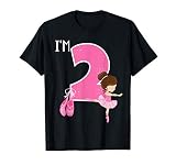 Ballerina I'm 2 2nd Birthday 2 Year Old Ballet Dancer Ballerina lover birthday party. A cute ballerina girl tee with adorable Ballet dancer girl and a big number two. Kids 2 Year Old Toddler Ballerina Birthday pink ballerina. Classic ballet recital bday.