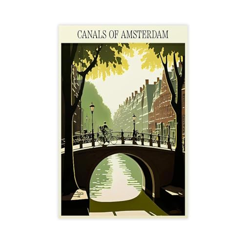 Poster Holland Canal cadeau idéal pour pendaison de crémaillère et déco de chambre