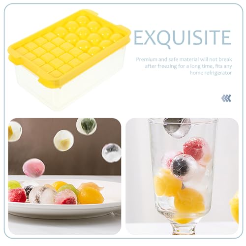 Molde de silicona para cubos y esferas de hielo grande amarillo miniatura 6