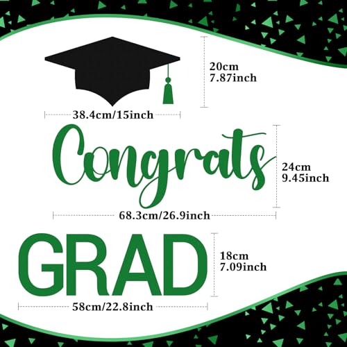 Image of Epakh 2026 Graduation Party Decal Sign for Backdrop Letters Peel and Stick Graduation Sticker for Balloon Arch Decorations Party Sign Wall Decor(Green)