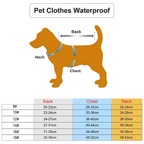 DECDEAL Roupas para animais de estimação Casaco impermeável para animais de estimação com chapéu Rou