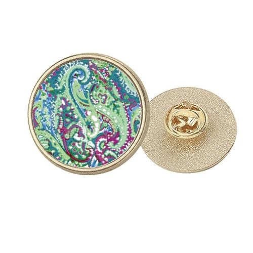 Broche fleur verte métal doré au design rond et finitions haute joaillerie