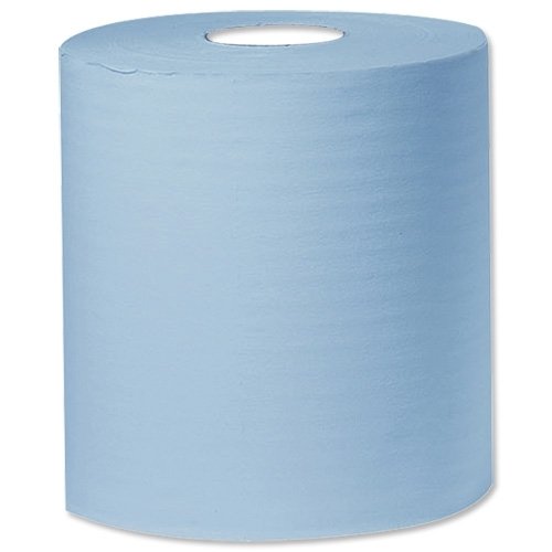 2WORK KF03805 2-laags Centrefeed Roll, 150 m, Blauw, Pack van 6