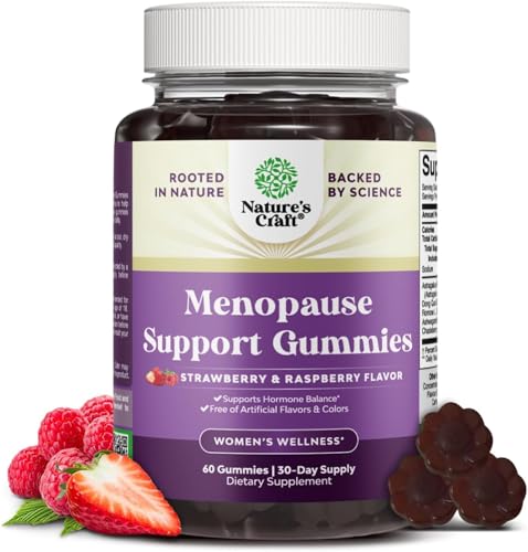 Natures Craft Womens Menopause Gummies with Dong Quai - Menopause Vitamins for Women with Ashwagandha - Holistic Support for Hot Flashes Night Sweats Mood Swings Pre & Post Supplements 60 Count