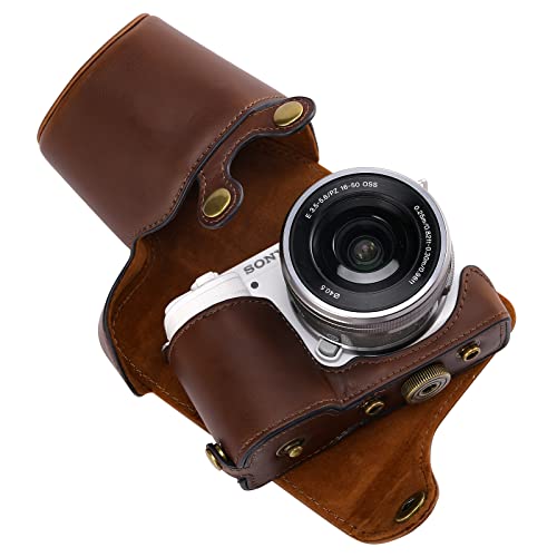 XEVN for Sony ZV-E10 case,for Sony ZV-E10 case,Premium PU Full Body Leather Camera Case Bag for Sony Alpha ZV-E10 Fit 16-50mm Lens with Camera Shoulder Strap