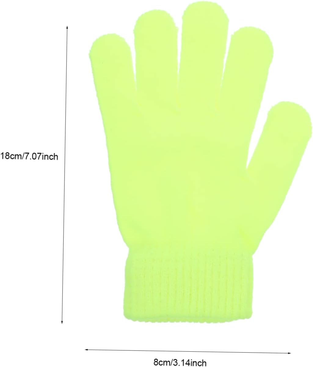 4 Pairs Fluorescent Knitted Warm Gloves for Outdoor Riding Hiking Versatile Cold Weather Accessories with Tightly Knit for Men Women
