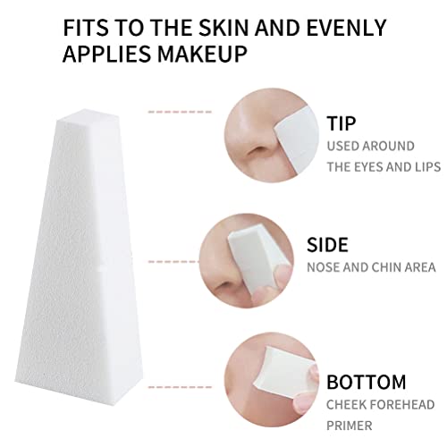 48 Piezas Esponja de Maquillaje Triangular, Esponja para Maquillaje Facial Profesional en Forma de Triángulo sin Látex para Base de Crema Líquida (Blanco) - imagen 5