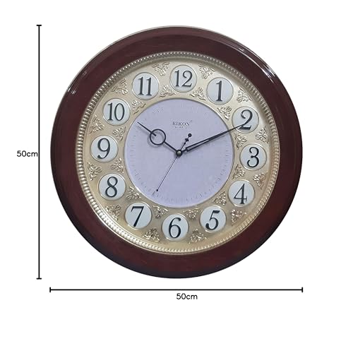 Image of Rikon Plastic Round RK-30 Premium Sweep Wall Clock (Multicolour, 50 x 50 cm)