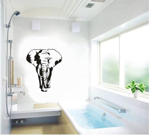 Createforlife Decoración para el hogar Adhesivos de pared de vinilo Arte mural Elefante negro grande