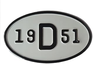 Rear Year Plate for VW Beetle Bug Bus 1951–1979 | Embossed D Badge Metal License Tag | Vintage German Oval Model Year Sign Restoration Part (1951)