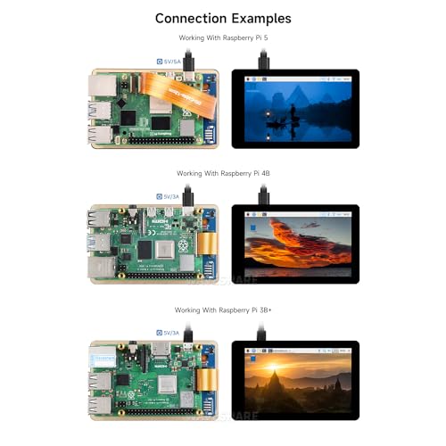 Image of waveshare 4inch Capacitive Touch Display Compatible with Raspberry Pi5 /4B /3B+ /3A+ /CM3+ /4 480x80 Resolution DSI Interface IPS Optical Bonding Screen
