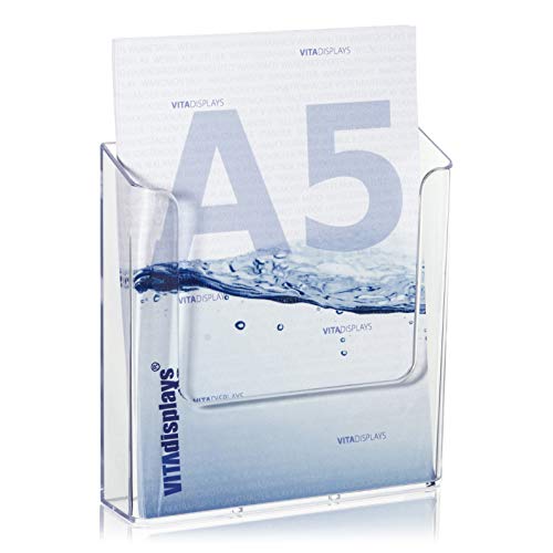 VITAdisplays® Uchwyt na prospekty ścienne/DIN A5, przezroczysty (NE-160WA)