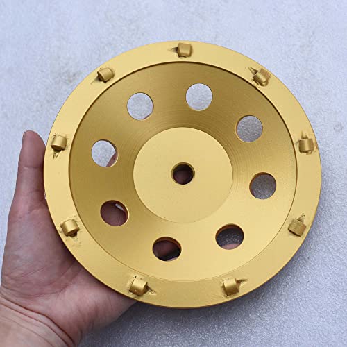 Actintool 7 In. X 5/8-11 In. Threaded 9 Pcs 1/4 Pcd Grinding Cup Wheel For Expoxy Mastic Coating Removing, Thinset Mortar Removing Pcd Grinding Wheel (5/8"-11 Threaded) #TOP2