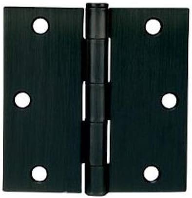 30 Pack - Cosmas Flat Black Door Hinge 3.5" Inch x 3.5" Inch with Square Corners - 37625