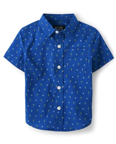 The Children's Place Baby Boys' Poplin Short Sleeve Button Down Shirt