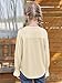Haloumoning Girls Long Sleeve Shirts Kids Fashion Crew Neck Tunic Tops Blouse 5-14 Years Beige
