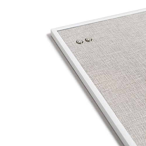 U Brands Linen Bulletin Board With White Metal Frame, 14” X 14” #TOP2