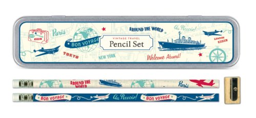 Cavallini Vintage Travel 10 Pencils and 1 Sharpener