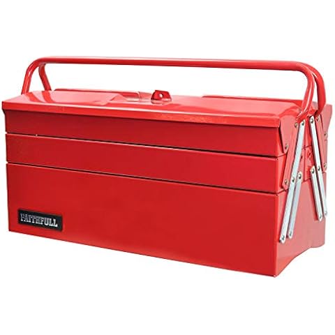 Faithfull Metal Cantilever Toolbox with 5 Trays Cover