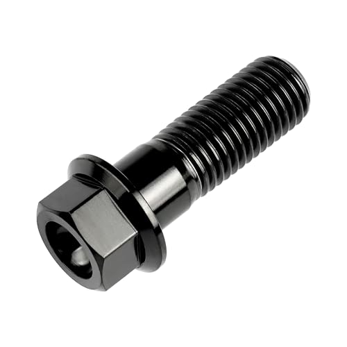 Image of Titanium Bolt M12 30 35 40 45 50 55 60 65 70 75 80 85 90mm Hex Small Flange Head for Motorcycle Car Modification Pack of 4 (M12x35mm Pitch 1.5, Black)