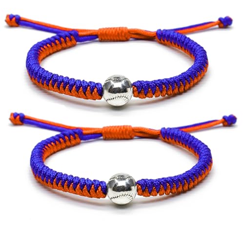 handmade braided bracelets baseball gifts for boys adjustable wristbands with baseball beads inspirational baseball bracelets for girls teens adults