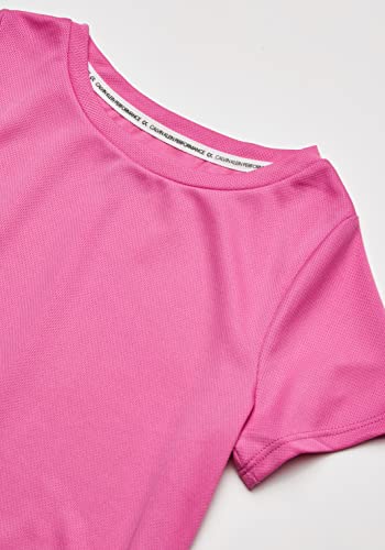 Image of Calvin Klein Girls Short Sleeve Performance T-Shirt, Crew-Neck Neckline & Logo Detailing